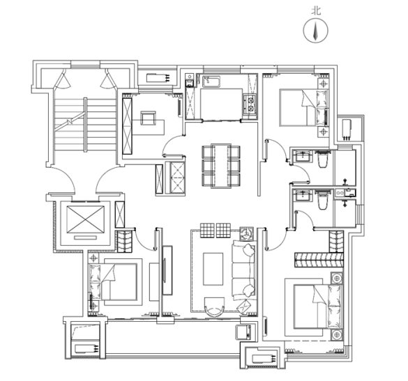 【建面约121㎡ 四房两卫】户型一日游攻略